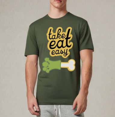 take eat easy 4 / Ешь легко 4, Футболка мужская REGULAR темный хаки