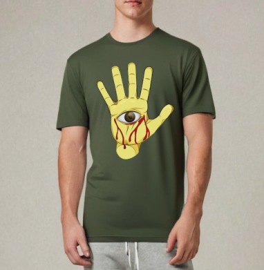The hand of the artist / Рука художника, Футболка мужская REGULAR темный хаки