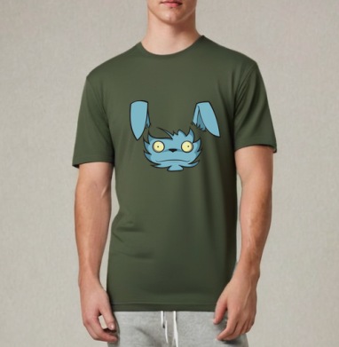 Mad Blue Rabbit – Безумный голубой кролик в дикой мимике зверя - Магазин футболок ToyFish - Дизайнерские принты