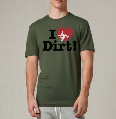 Футболка I ❤️ Dirt – страсть к мотокроссу и грязи - Мужские Футболки