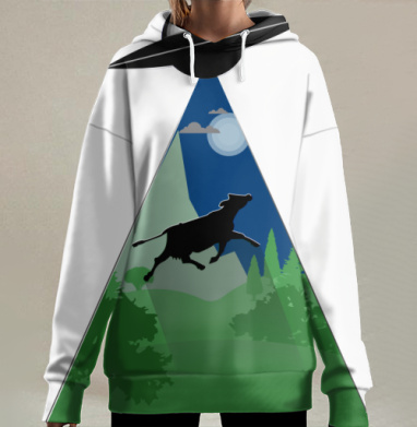 Корова летит в космос в поисках тайн, Hoodie Long Oversize 3D
