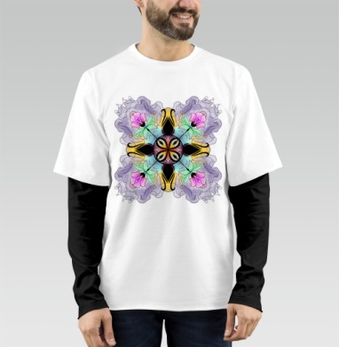 Flower mandala / Цветочная мандала, Футболка мужская лонгслив OneOne