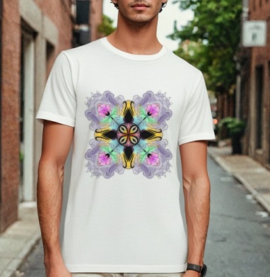 Flower mandala / Цветочная мандала, Футболка мужская Base белая