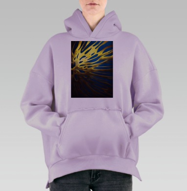 Взрыв золотой энергии и динамики, Hoodie Oversize Fiolet, утепленная