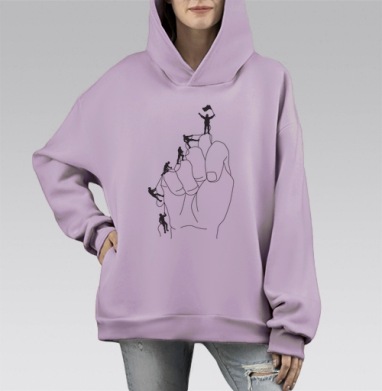 АЛЬПИНИСТЫ, Hoodie Mono Fiolet, оверсайз, утепленная