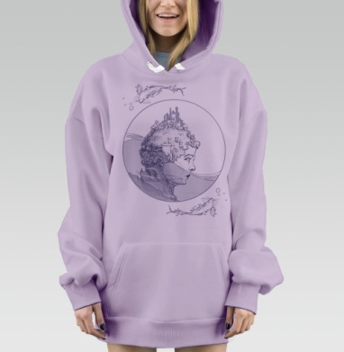 Город Сознания: Глубина Мыслей и Воображения, Hoodie Mjhigh Dig Mel, Fiolet, утепленная