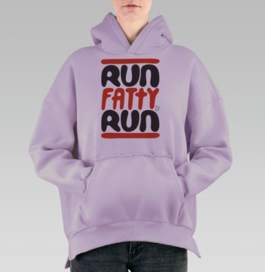 БЕГИ ТОЛСТЯК БЕГИ, Hoodie Oversize Fiolet, утепленная