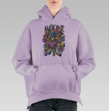 Безумная вечеринка, Hoodie Oversize Fiolet, утепленная