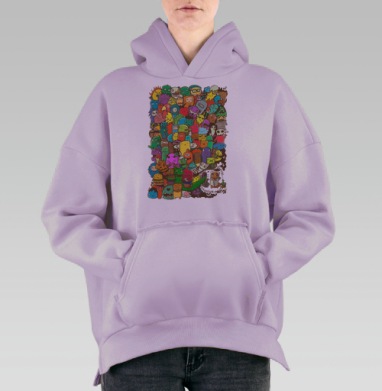 Безумный портал, Hoodie Oversize Fiolet, утепленная