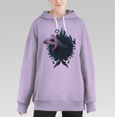 БУЛЬ, Hoodie Long Oversize Fiolet