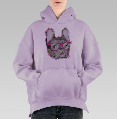 Бульдожка, Hoodie Oversize Fiolet, утепленная
