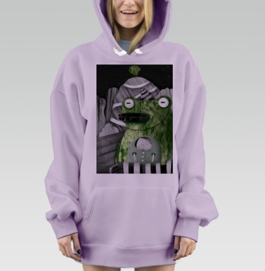 Маленький друг и зеленый лягушонок в ночи, Hoodie Mjhigh Dig Mel, Fiolet, утепленная