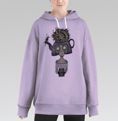 Чайнутая, Hoodie Long Oversize Fiolet