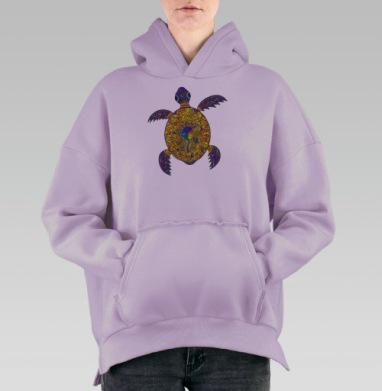 Черепашка, Hoodie Oversize Fiolet, утепленная
