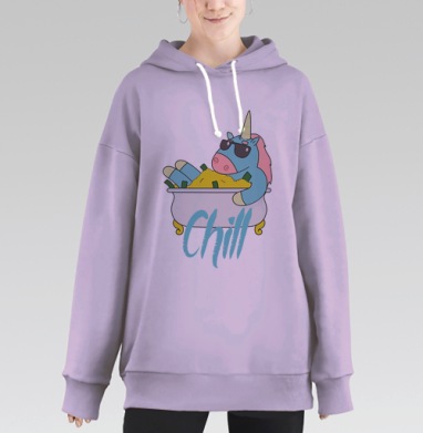 Chill / Чилл, Hoodie Long Oversize Fiolet