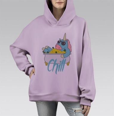 Chill / Чилл, Hoodie Mono Fiolet, оверсайз, утепленная