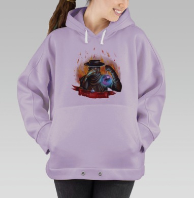 Чумной Доктор с Диско-Шаром и Горящим Фоном, Hoodie Oversize Fiolet