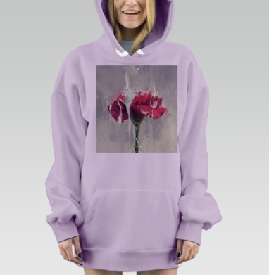 Декоративный цветок гвоздики с эффектом белой краски, Hoodie Mjhigh Dig Mel, Fiolet, утепленная