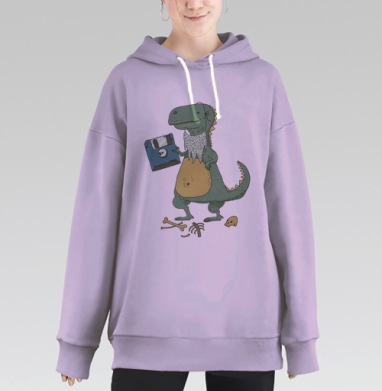 Dino, Hoodie Long Oversize Fiolet