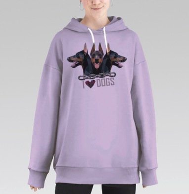 Доберман, Hoodie Long Oversize Fiolet