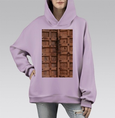 DoorsWoodSingleOld0011_L, Hoodie Mono Fiolet, оверсайз, утепленная