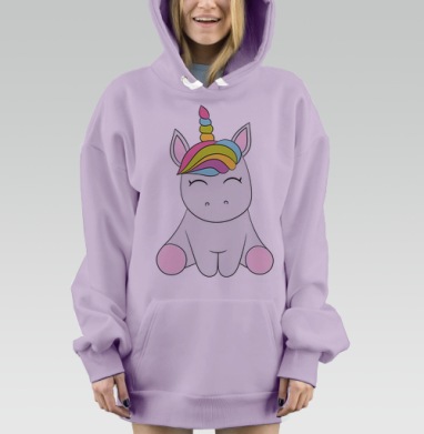 Милый мультяшный единорог для детских товаров, Hoodie Mjhigh Dig Mel, Fiolet, утепленная