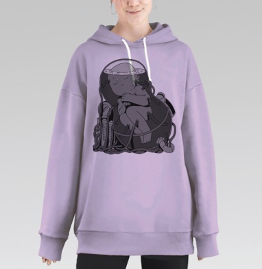 Эмбрион в футуристической капсуле, Hoodie Long Oversize Fiolet