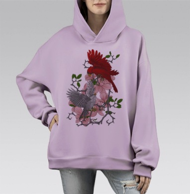 Fight!, Hoodie Mono Fiolet, оверсайз, утепленная