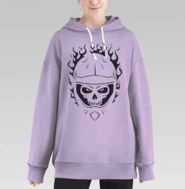 Fire Rider, Hoodie Long Oversize Fiolet