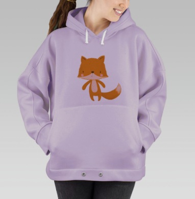 Милый рыжий лисенок с выразительным взглядом, Hoodie Oversize Fiolet