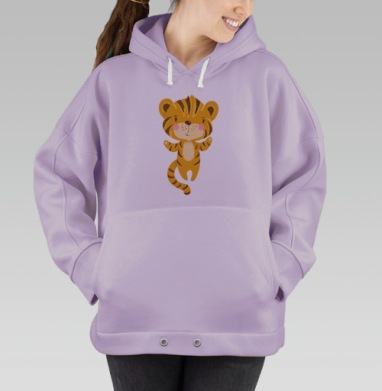 Милый танцующий тигренок для детей, Hoodie Oversize Fiolet