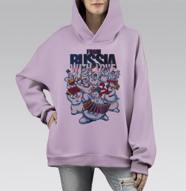 From Russia, Hoodie Mono Fiolet, оверсайз, утепленная