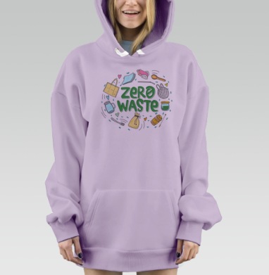 Экологичный коллаж zero waste с яркими акцентами, Hoodie Mjhigh Dig Mel, Fiolet, утепленная