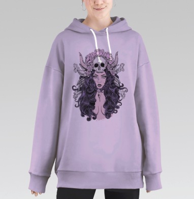 Готическая женщина, Hoodie Long Oversize Fiolet