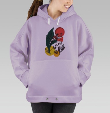Абстрактный ботанический экспрессионизм, Hoodie Oversize Fiolet
