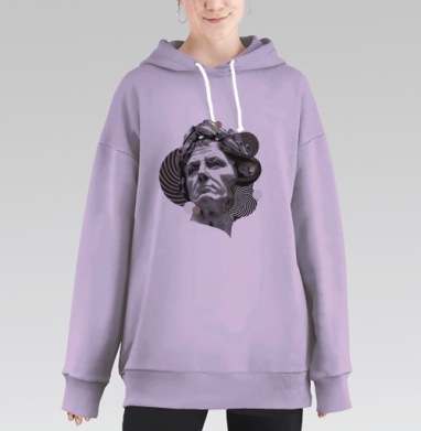 Классический бюст со змей в стиле Dark Academia, Hoodie Long Oversize Fiolet