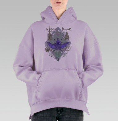 Жук-Голиаф цвет, Hoodie Oversize Fiolet, утепленная