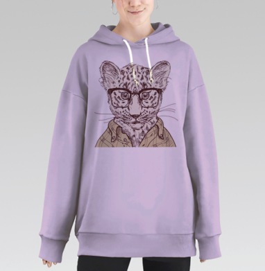 Hipster wild, Hoodie Long Oversize Fiolet