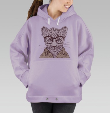 Hipster wild, Hoodie Oversize Fiolet