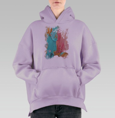 Импасто, Hoodie Oversize Fiolet, утепленная