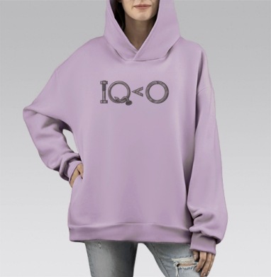 IQ, Hoodie Mono Fiolet, оверсайз, утепленная