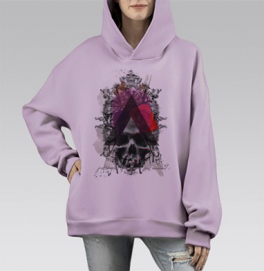 JuSt SiMpLe, Hoodie Mono Fiolet, оверсайз, утепленная