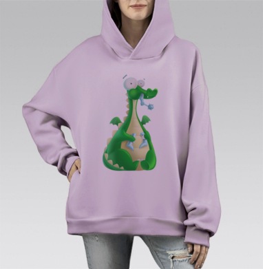 Какой рыцарь?, Hoodie Mono Fiolet, оверсайз, утепленная