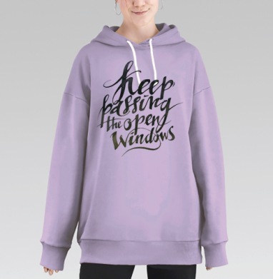 Keep passing the open windows, Hoodie Long Oversize Fiolet