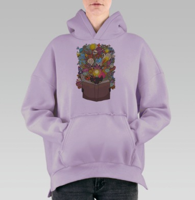 Кот ученый, Hoodie Oversize Fiolet, утепленная