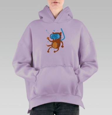 Кото дайвинг, Hoodie Oversize Fiolet, утепленная