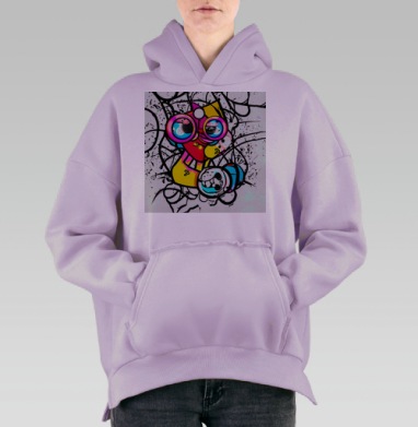 Крейзи Дудл, Hoodie Oversize Fiolet, утепленная