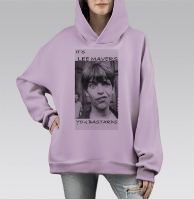 LEEMAVERS11, Hoodie Mono Fiolet, оверсайз, утепленная