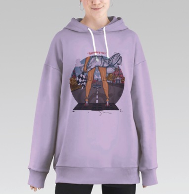 Legendary cars, Hoodie Long Oversize Fiolet