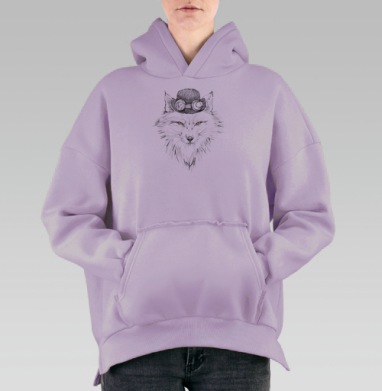 Лис, Hoodie Oversize Fiolet, утепленная